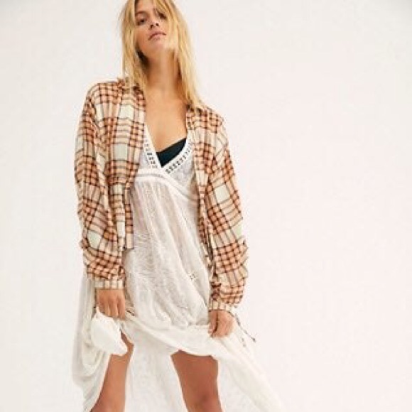 🌙FREE PEOPLE Pacific Dawn Plaid Shirt🌙 - Picture 3 of 8